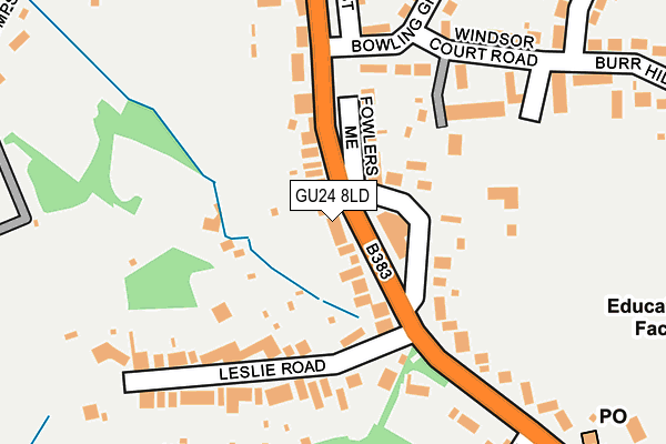 GU24 8LD map - OS OpenMap – Local (Ordnance Survey)