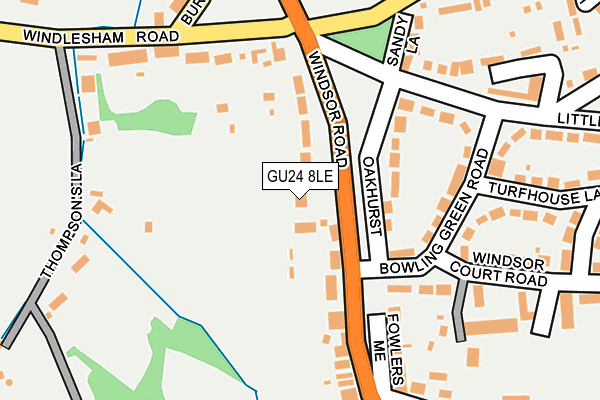 GU24 8LE map - OS OpenMap – Local (Ordnance Survey)