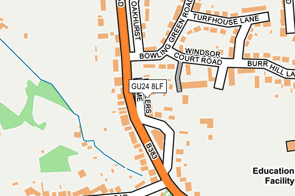 GU24 8LF map - OS OpenMap – Local (Ordnance Survey)