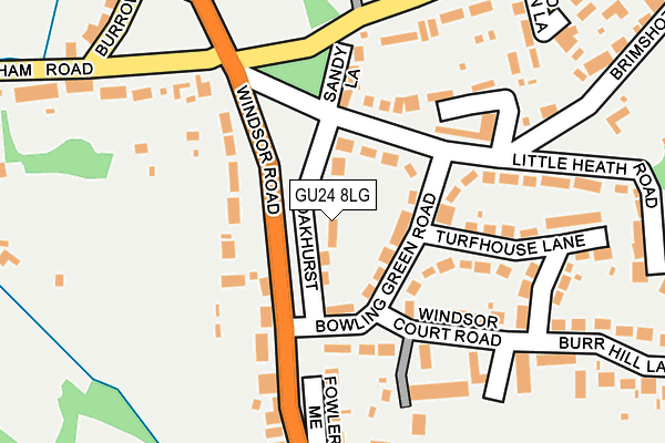 GU24 8LG map - OS OpenMap – Local (Ordnance Survey)