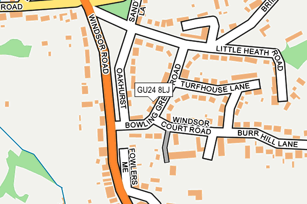 GU24 8LJ map - OS OpenMap – Local (Ordnance Survey)