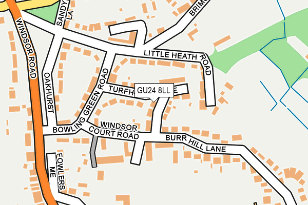 GU24 8LL map - OS OpenMap – Local (Ordnance Survey)