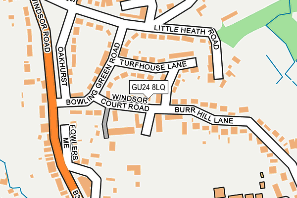 GU24 8LQ map - OS OpenMap – Local (Ordnance Survey)