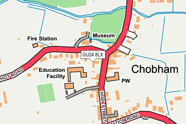 GU24 8LX map - OS OpenMap – Local (Ordnance Survey)