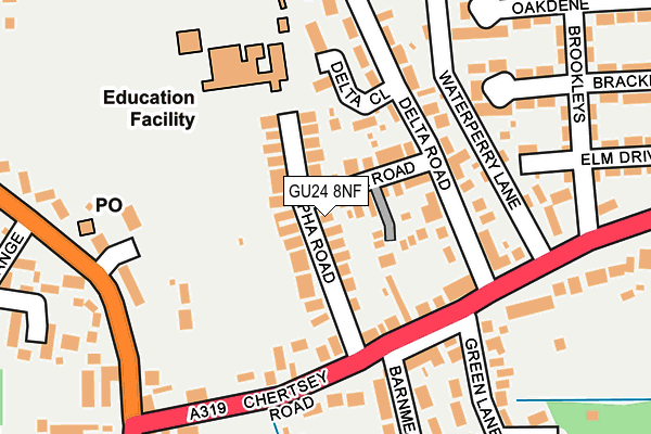 GU24 8NF map - OS OpenMap – Local (Ordnance Survey)