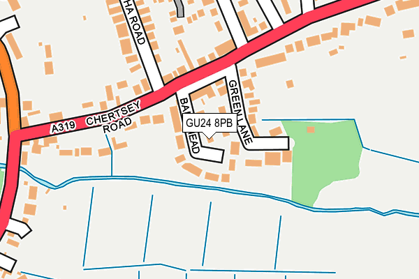 GU24 8PB map - OS OpenMap – Local (Ordnance Survey)