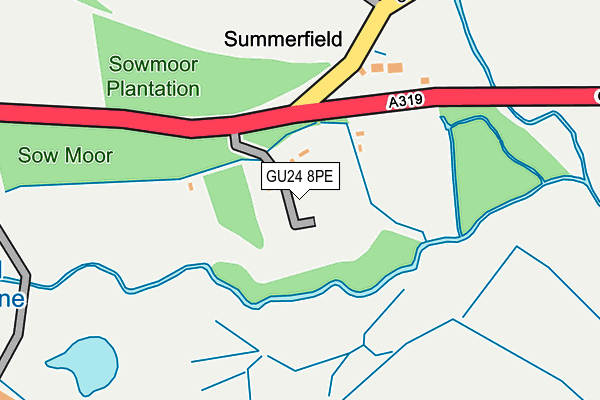 GU24 8PE map - OS OpenMap – Local (Ordnance Survey)