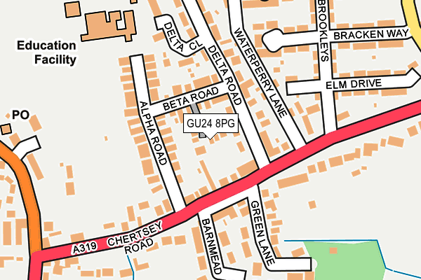 GU24 8PG map - OS OpenMap – Local (Ordnance Survey)