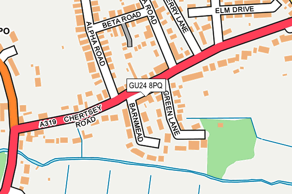 GU24 8PQ map - OS OpenMap – Local (Ordnance Survey)