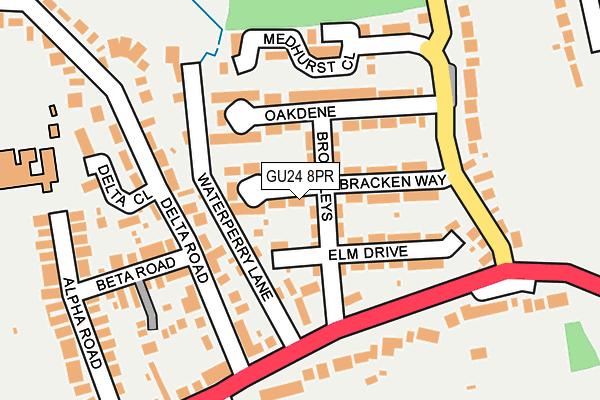 GU24 8PR map - OS OpenMap – Local (Ordnance Survey)
