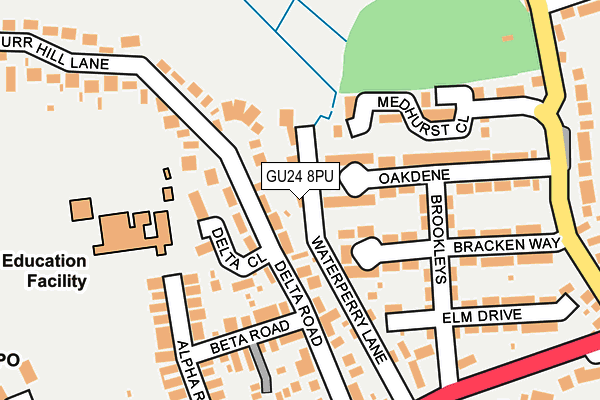 GU24 8PU map - OS OpenMap – Local (Ordnance Survey)