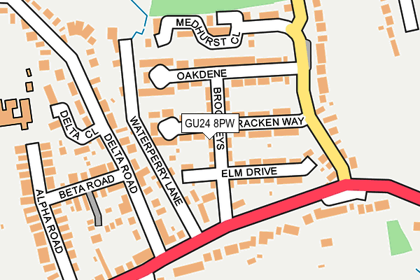 GU24 8PW map - OS OpenMap – Local (Ordnance Survey)