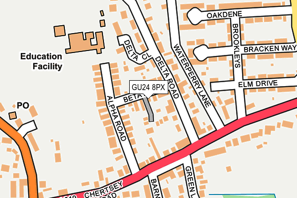 GU24 8PX map - OS OpenMap – Local (Ordnance Survey)