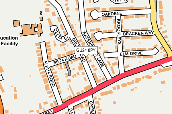 GU24 8PY map - OS OpenMap – Local (Ordnance Survey)
