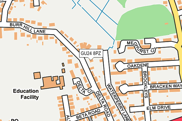 GU24 8PZ map - OS OpenMap – Local (Ordnance Survey)