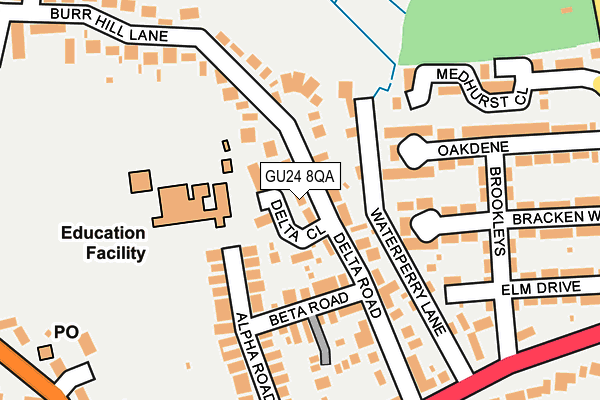 GU24 8QA map - OS OpenMap – Local (Ordnance Survey)