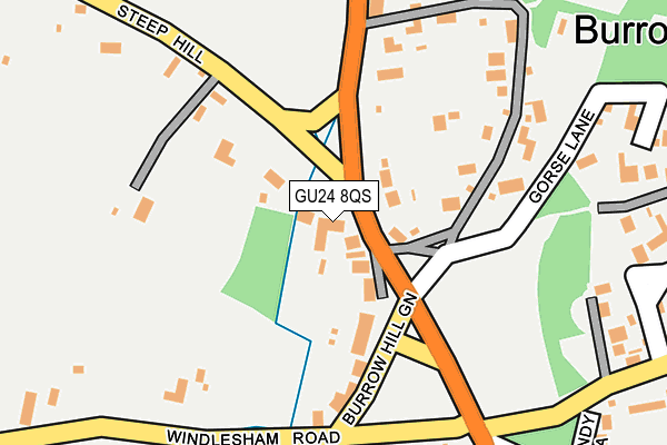 GU24 8QS map - OS OpenMap – Local (Ordnance Survey)
