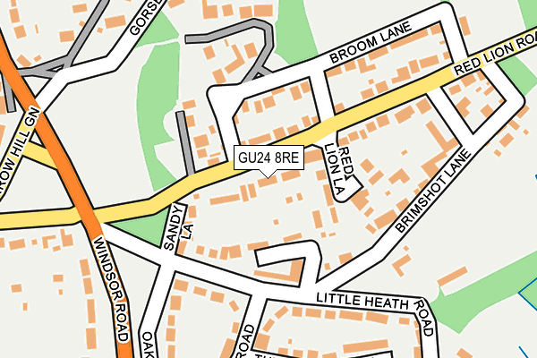 GU24 8RE map - OS OpenMap – Local (Ordnance Survey)