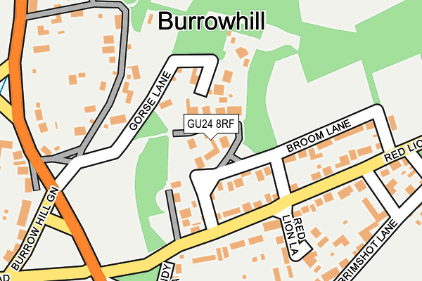 GU24 8RF map - OS OpenMap – Local (Ordnance Survey)