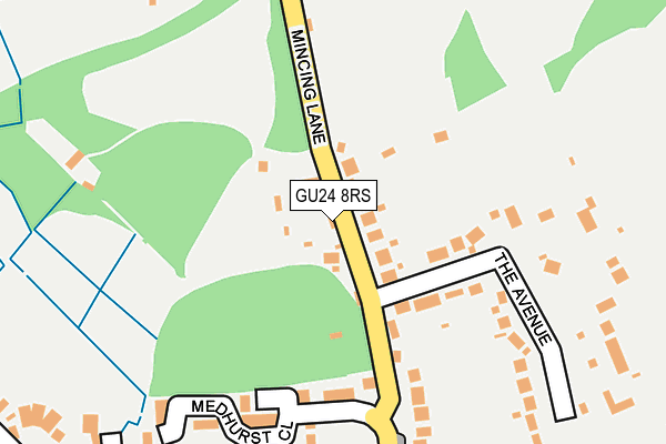 GU24 8RS map - OS OpenMap – Local (Ordnance Survey)