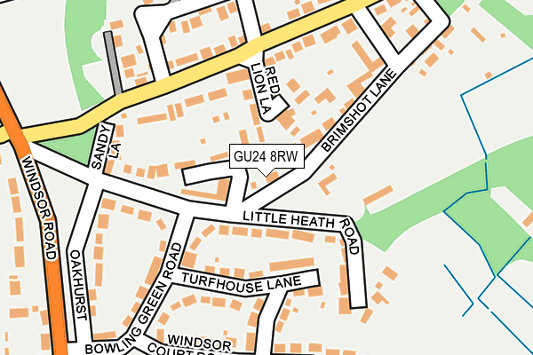 GU24 8RW map - OS OpenMap – Local (Ordnance Survey)