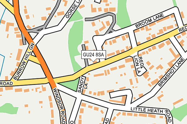 GU24 8SA map - OS OpenMap – Local (Ordnance Survey)