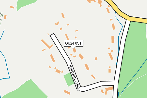 GU24 8ST map - OS OpenMap – Local (Ordnance Survey)