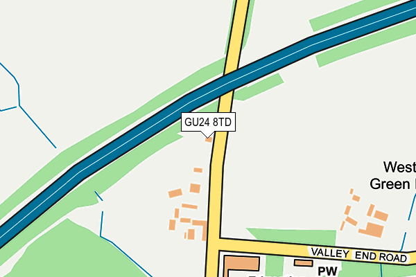 GU24 8TD map - OS OpenMap – Local (Ordnance Survey)