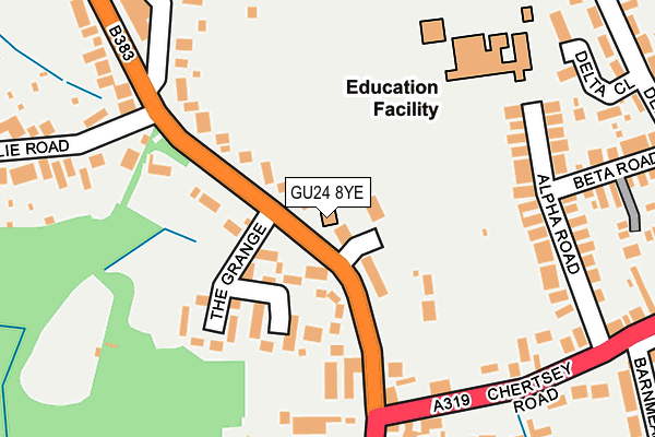 GU24 8YE map - OS OpenMap – Local (Ordnance Survey)