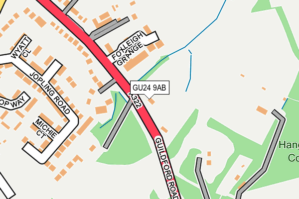 GU24 9AB map - OS OpenMap – Local (Ordnance Survey)
