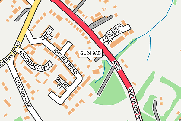 GU24 9AD map - OS OpenMap – Local (Ordnance Survey)