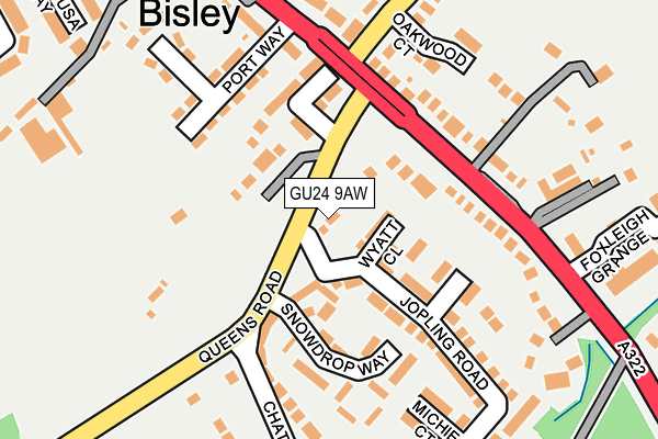 GU24 9AW map - OS OpenMap – Local (Ordnance Survey)