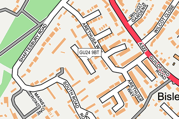 GU24 9BT map - OS OpenMap – Local (Ordnance Survey)