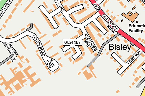 GU24 9BY map - OS OpenMap – Local (Ordnance Survey)