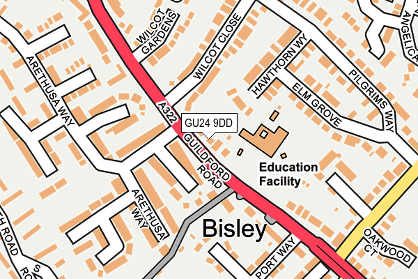 GU24 9DD map - OS OpenMap – Local (Ordnance Survey)