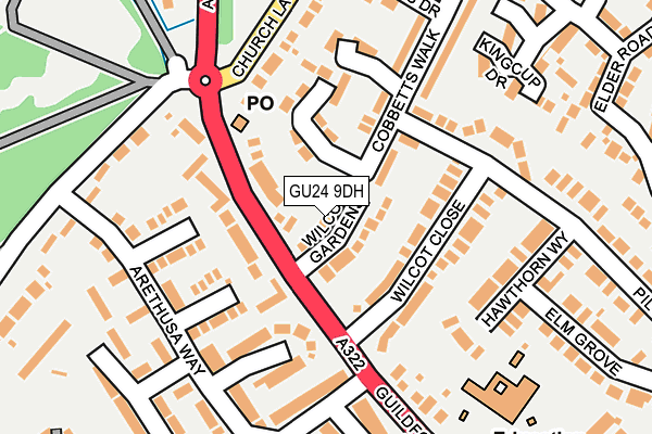 GU24 9DH map - OS OpenMap – Local (Ordnance Survey)