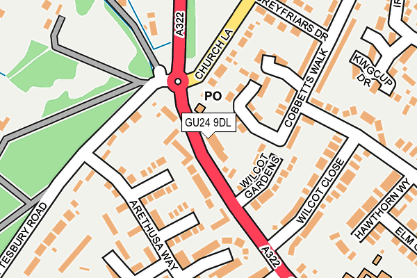 GU24 9DL map - OS OpenMap – Local (Ordnance Survey)