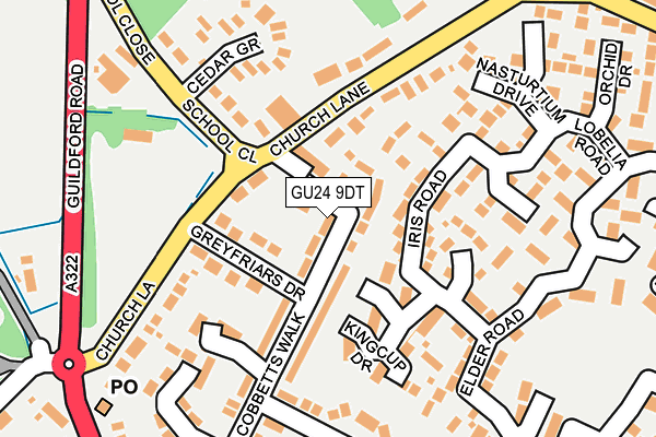 GU24 9DT map - OS OpenMap – Local (Ordnance Survey)