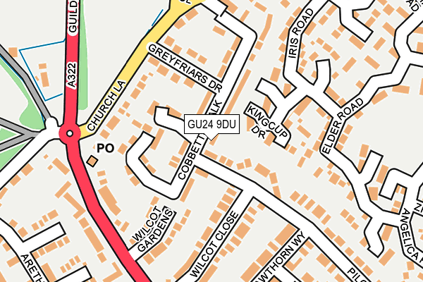 GU24 9DU map - OS OpenMap – Local (Ordnance Survey)