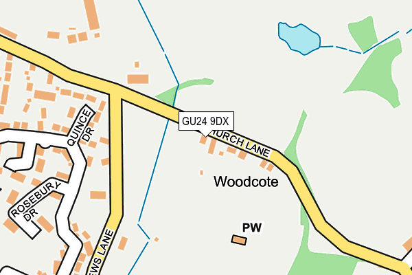 GU24 9DX map - OS OpenMap – Local (Ordnance Survey)