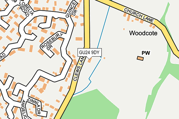 GU24 9DY map - OS OpenMap – Local (Ordnance Survey)