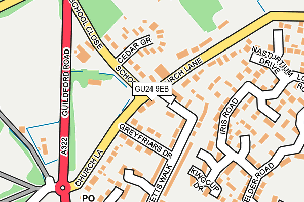 GU24 9EB map - OS OpenMap – Local (Ordnance Survey)