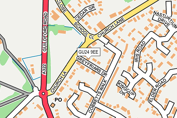 GU24 9EE map - OS OpenMap – Local (Ordnance Survey)
