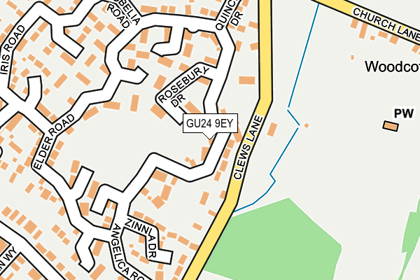 GU24 9EY map - OS OpenMap – Local (Ordnance Survey)