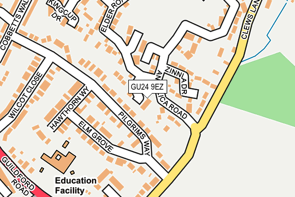 GU24 9EZ map - OS OpenMap – Local (Ordnance Survey)