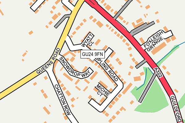 GU24 9FN map - OS OpenMap – Local (Ordnance Survey)
