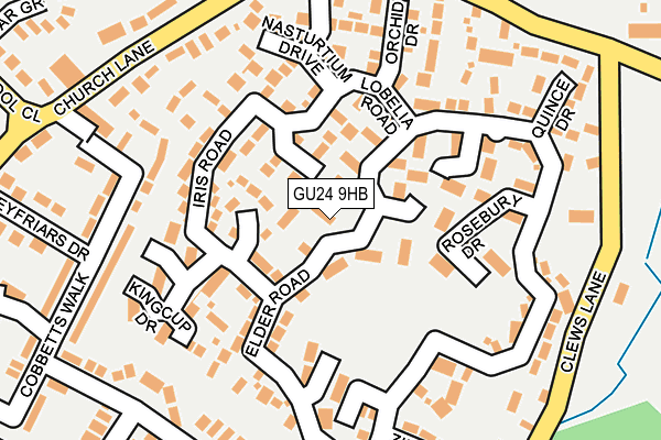 GU24 9HB map - OS OpenMap – Local (Ordnance Survey)