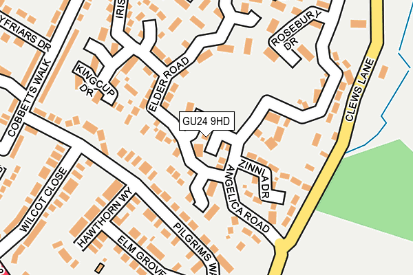 GU24 9HD map - OS OpenMap – Local (Ordnance Survey)