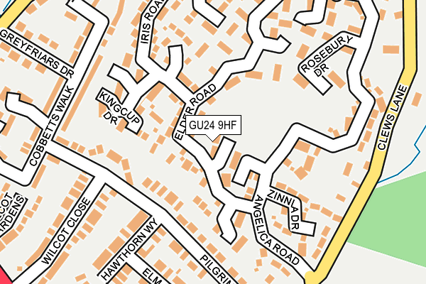 GU24 9HF map - OS OpenMap – Local (Ordnance Survey)