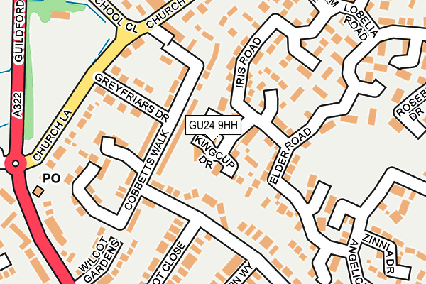 GU24 9HH map - OS OpenMap – Local (Ordnance Survey)